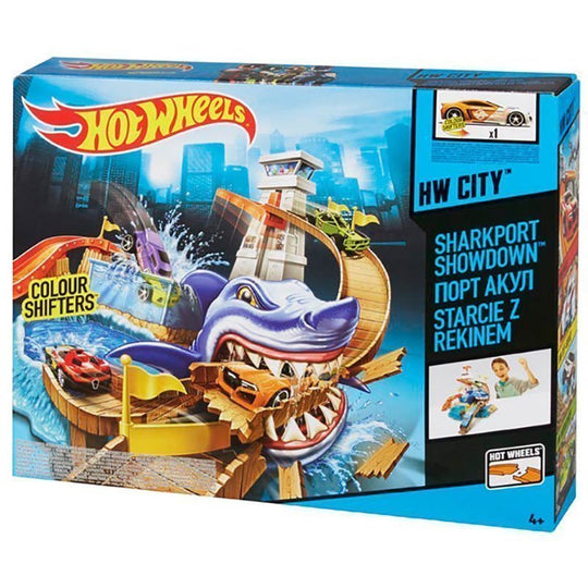 Bộ đường đua hàm cá mập kèm  xe Hot Wheels đổi màu HOT WHEELS BGK04
