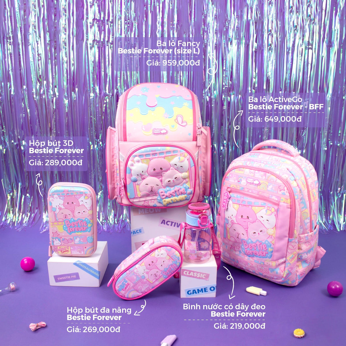 Ba Lô Đi Học, Đi Chơi ActiveGo Bestie Forever - BFF CLEVER HIPPO BH0122