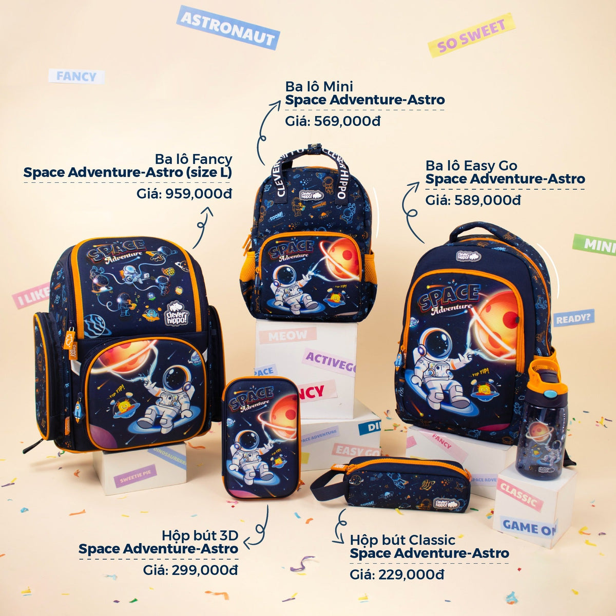 Ba Lô Đi Học Fancy L Space Adventure – Astro CLEVER HIPPO BS1237