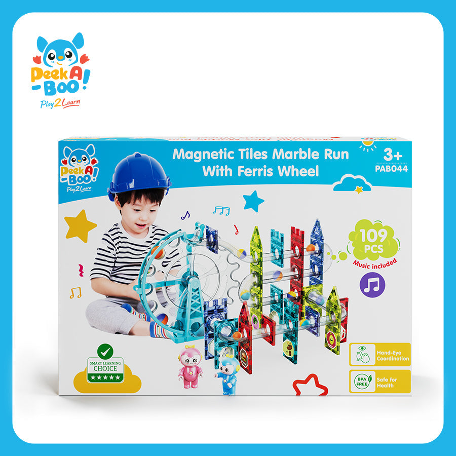 Đồ chơi STEAM xếp hình nam châm với vòng xoay-109 chi tiết PEEK A BOO PAB044