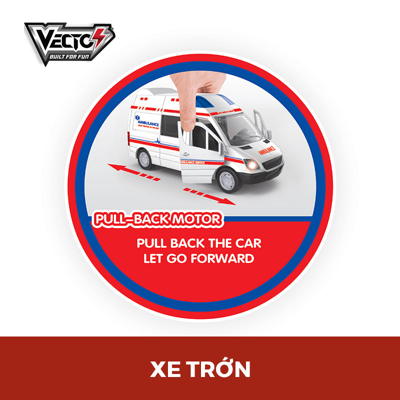 Đồ chơi xe cấp cứu mô hình có đèn và âm thanh VECTO VT61K