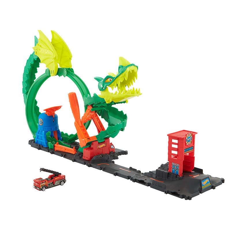 Bộ Hot Wheels Rồng Xanh Phun Lửa HOT WHEELS HDP03