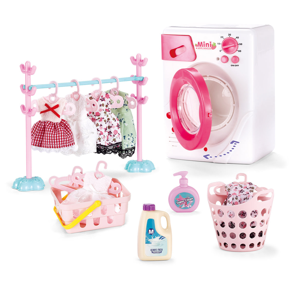 Bộ Đồ Chơi Máy Giặt Hiện Đại và Phụ Kiện Quần Áo SWEET HEART SH8604
