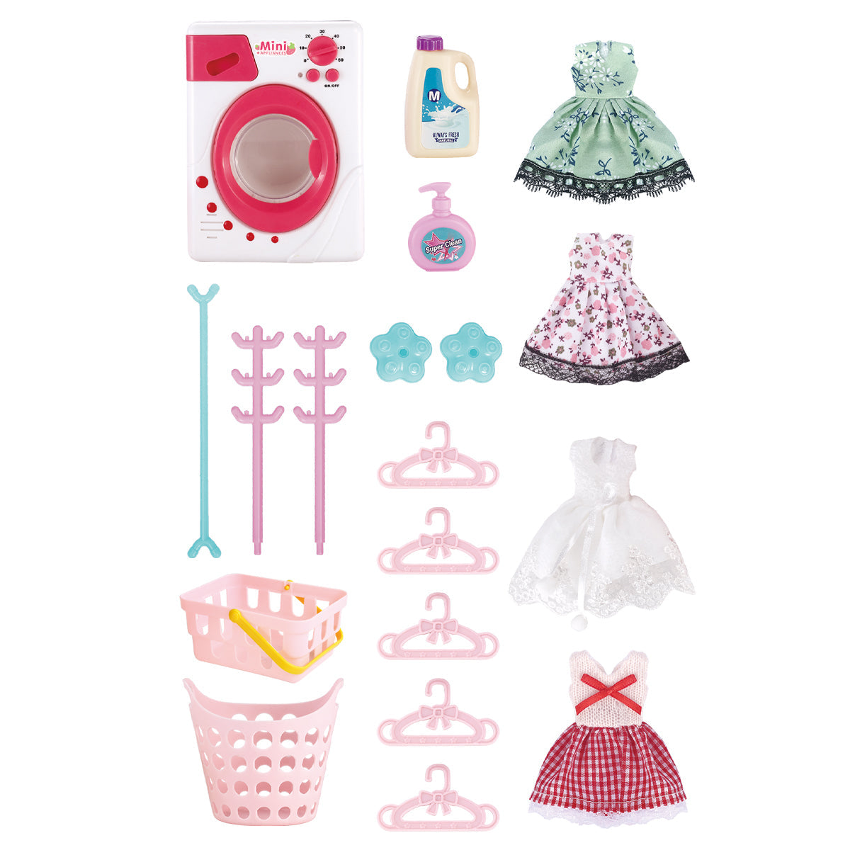 Bộ Đồ Chơi Máy Giặt Hiện Đại và Phụ Kiện Quần Áo SWEET HEART SH8604