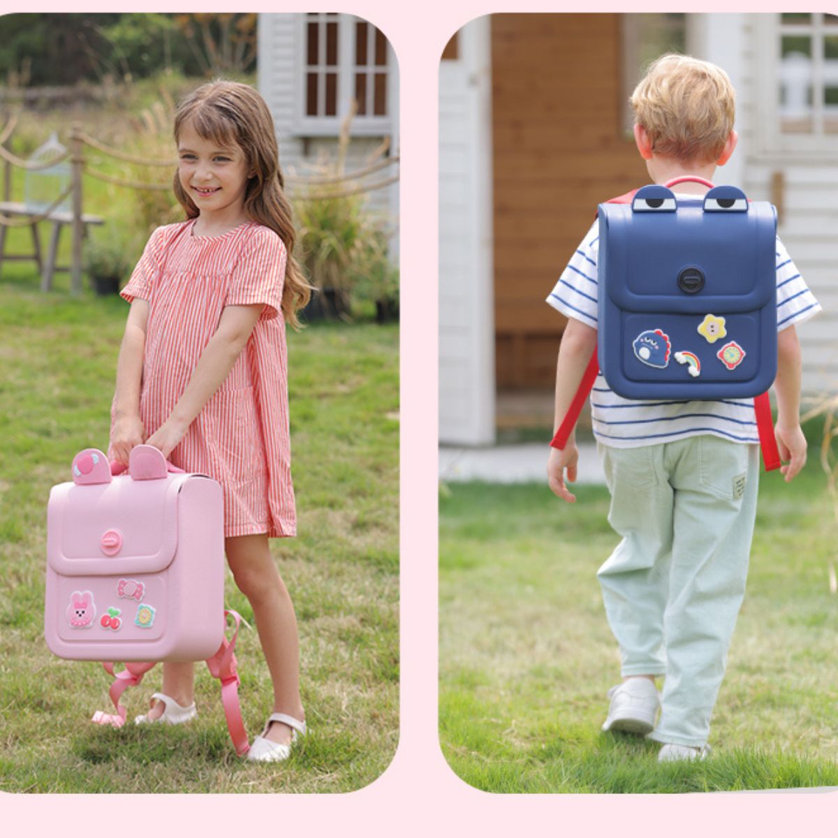Ba Lô Đi Học, Đi Chơi Kèm Charm Cute Xanh Cool Ngầu KOOOL K87/BLUE