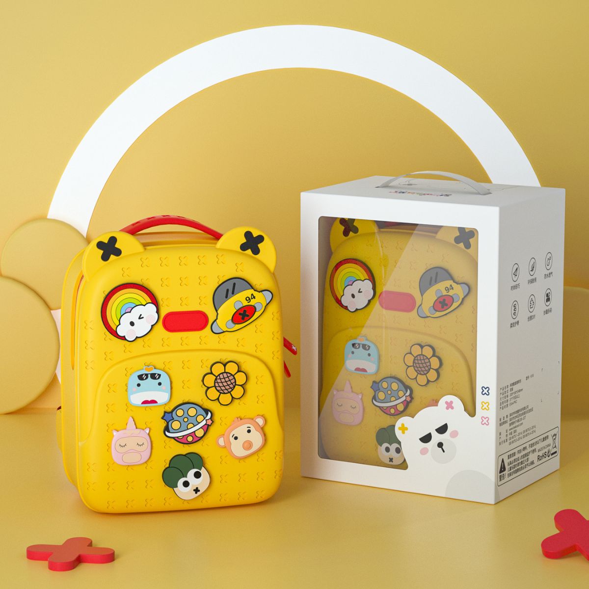 Ba Lô Đi Học, Đi Chơi Kèm Charm KOOOL Vàng KBP16/YELLOW