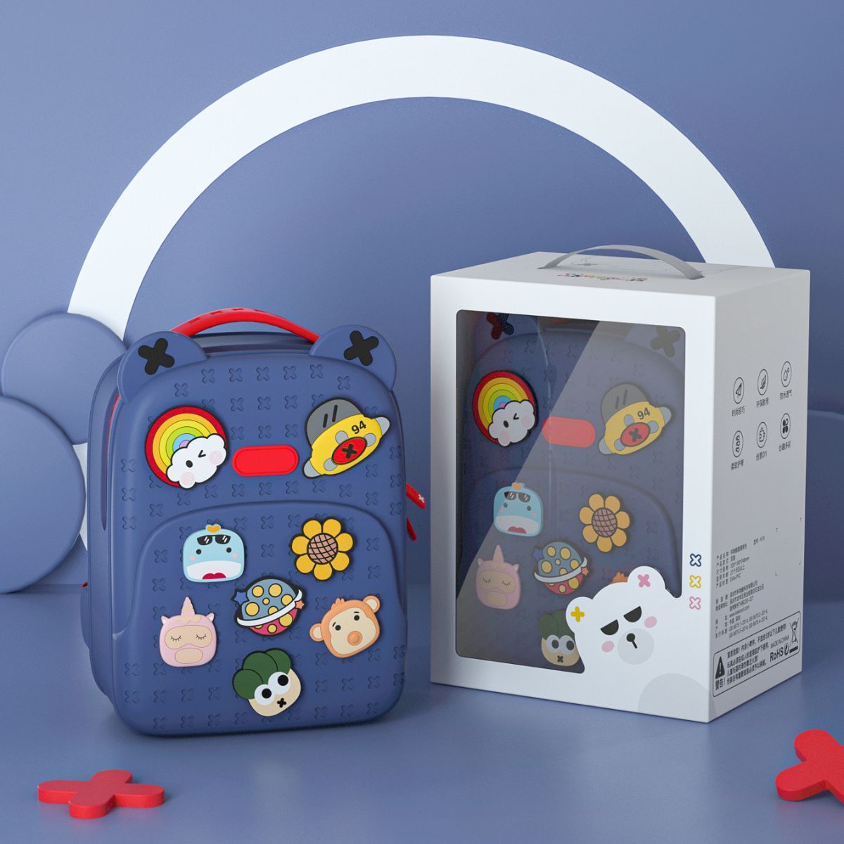 Ba Lô Đi Học, Đi Chơi Kèm Charm KOOOL Xanh Dương KBP16/Blue
