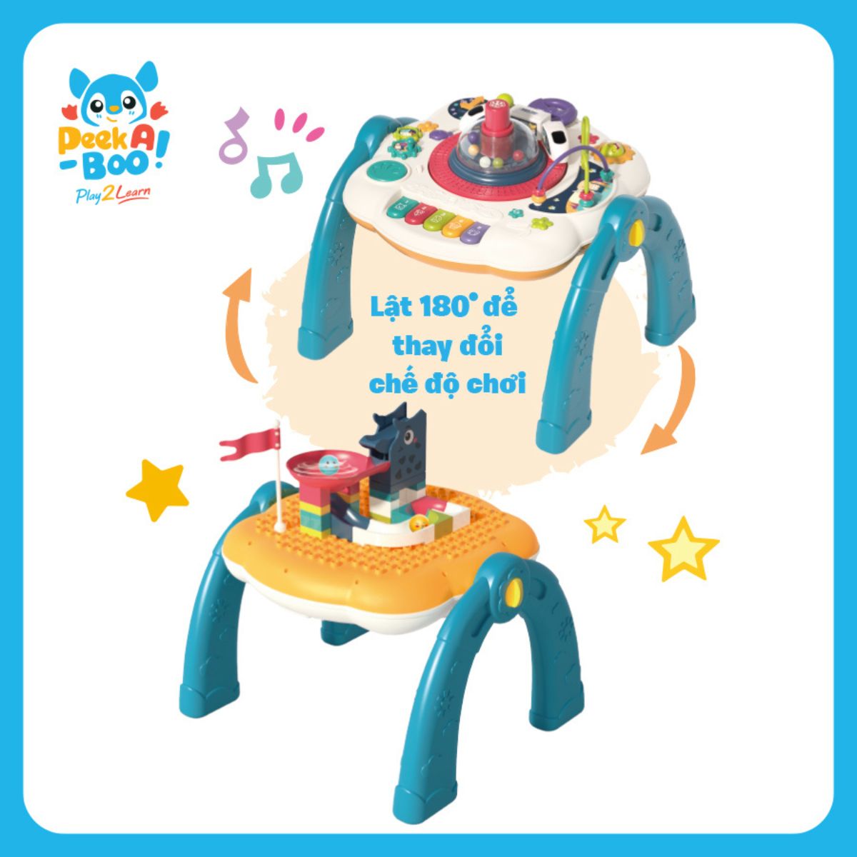 Đồ Chơi Bàn Chơi Đa Năng 2 Trong 1 Cho Bé PEEK A BOO PAB056