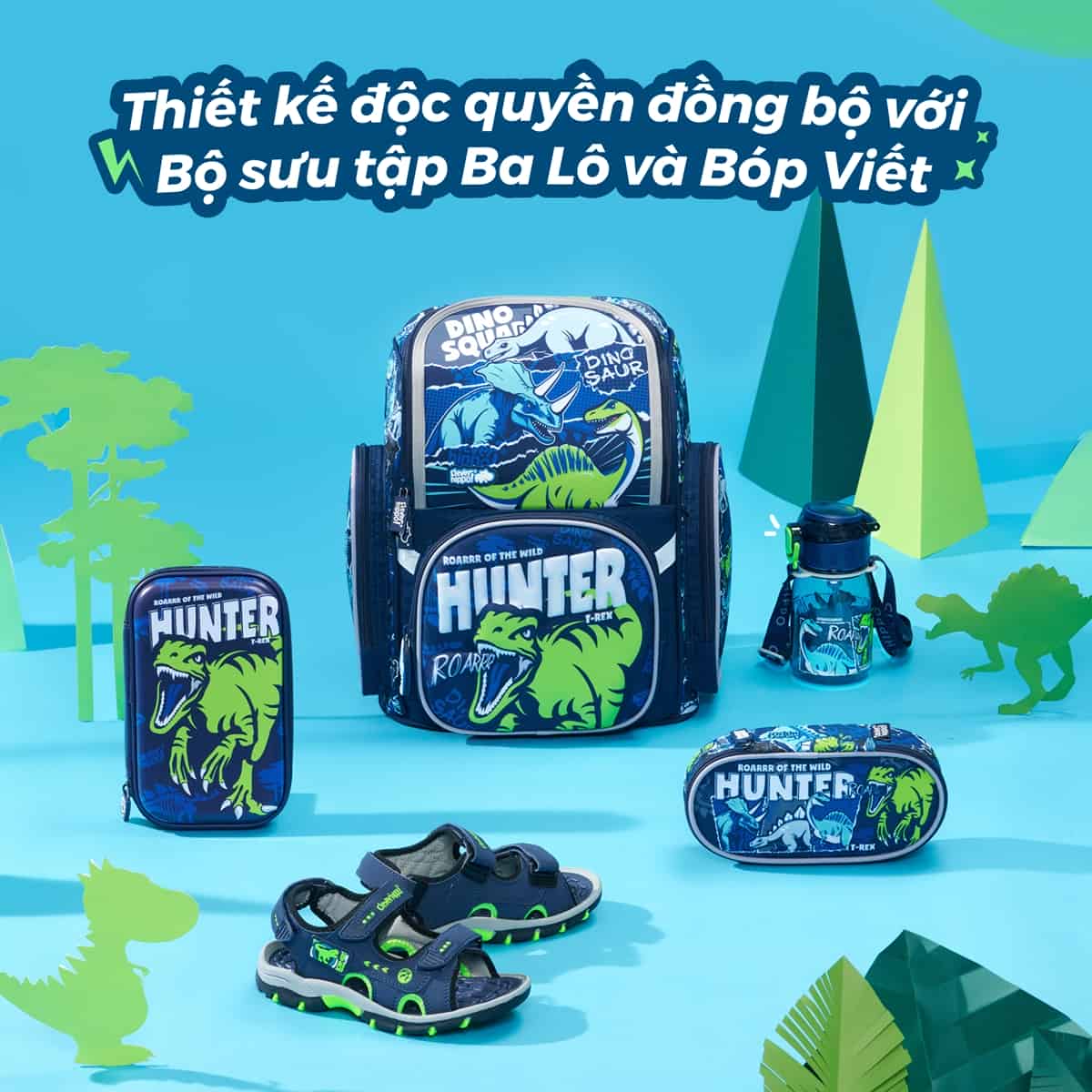 Bình Nước Có Dây Đeo Dino Warriors CLEVERHIPPO WB03