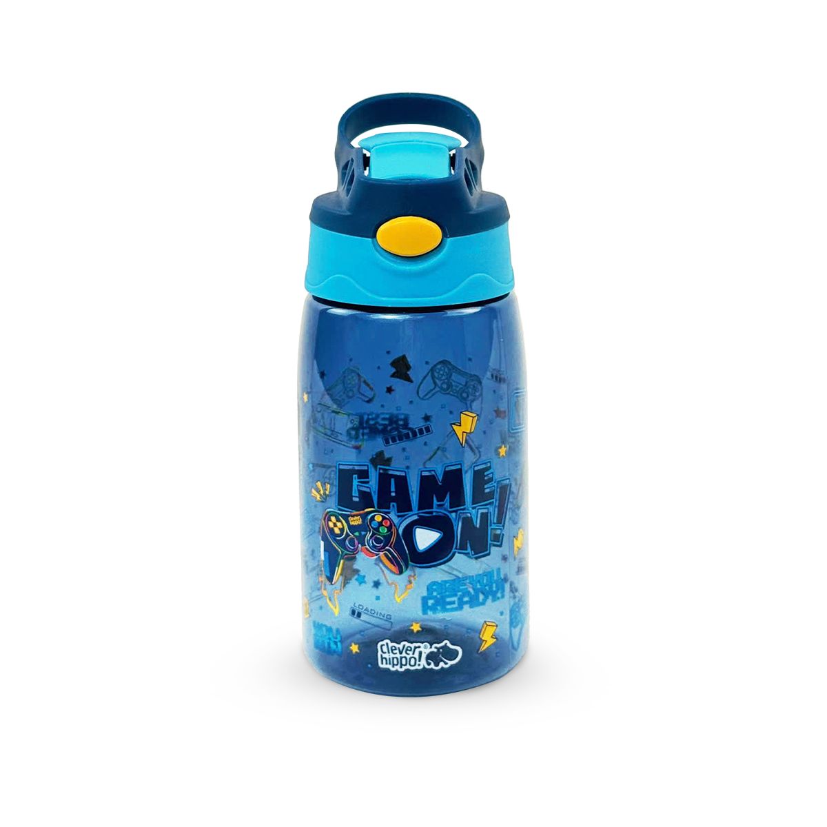 Bình Nước Nhựa Ống Hút Gập Game News CLEVER HIPPO WB04/BLUE