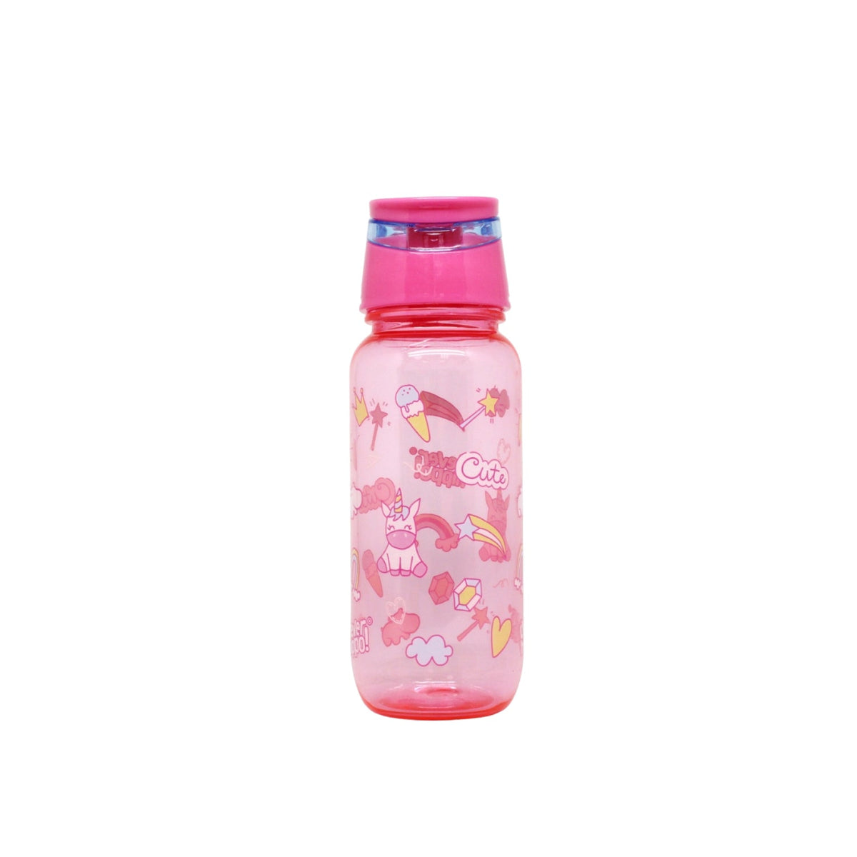 Bình nước nhựa Rainbow Unicorn Hồng CLEVER HIPPO WB01