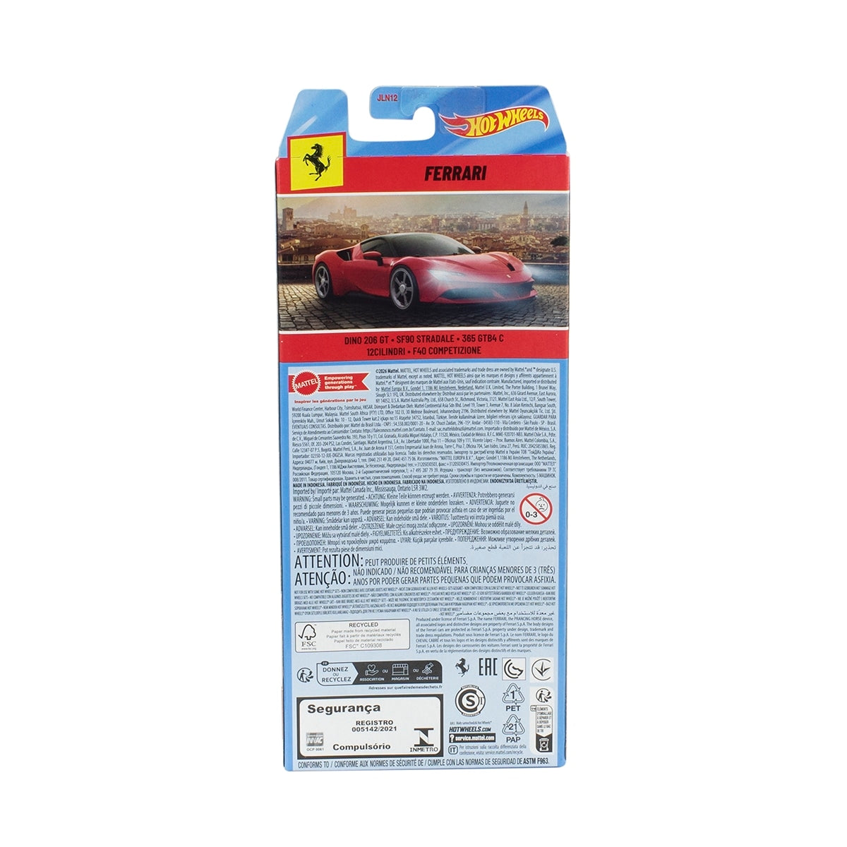 Đồ Chơi Bộ 5 Siêu Xe Đua Ferrari HOT WHEELS JLN12
