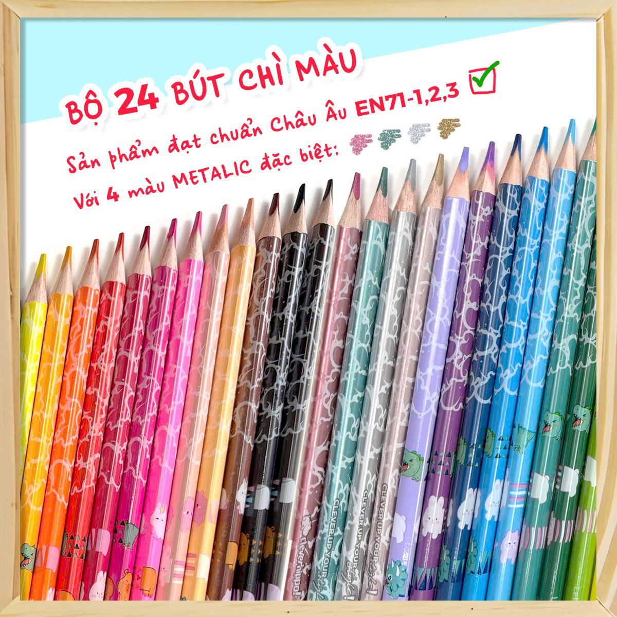 Bộ Bút Chì Màu Creative Extra Metalic - 24 Màu CLEVER HIPPO COPEN2402