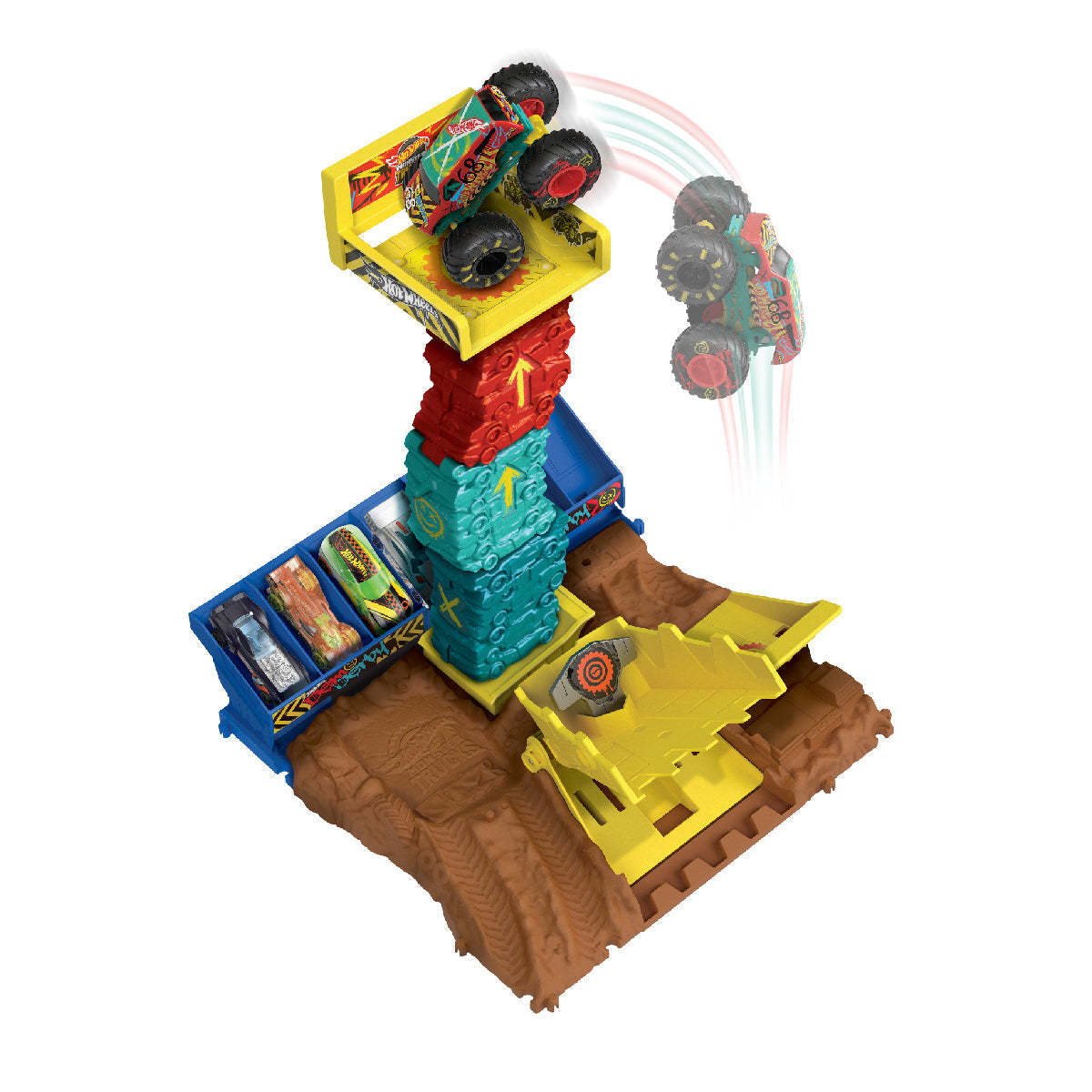 bo-dau-truong-hw-monster-trucks-danh-do-toa-thap-hot-wheels-hnb92-05