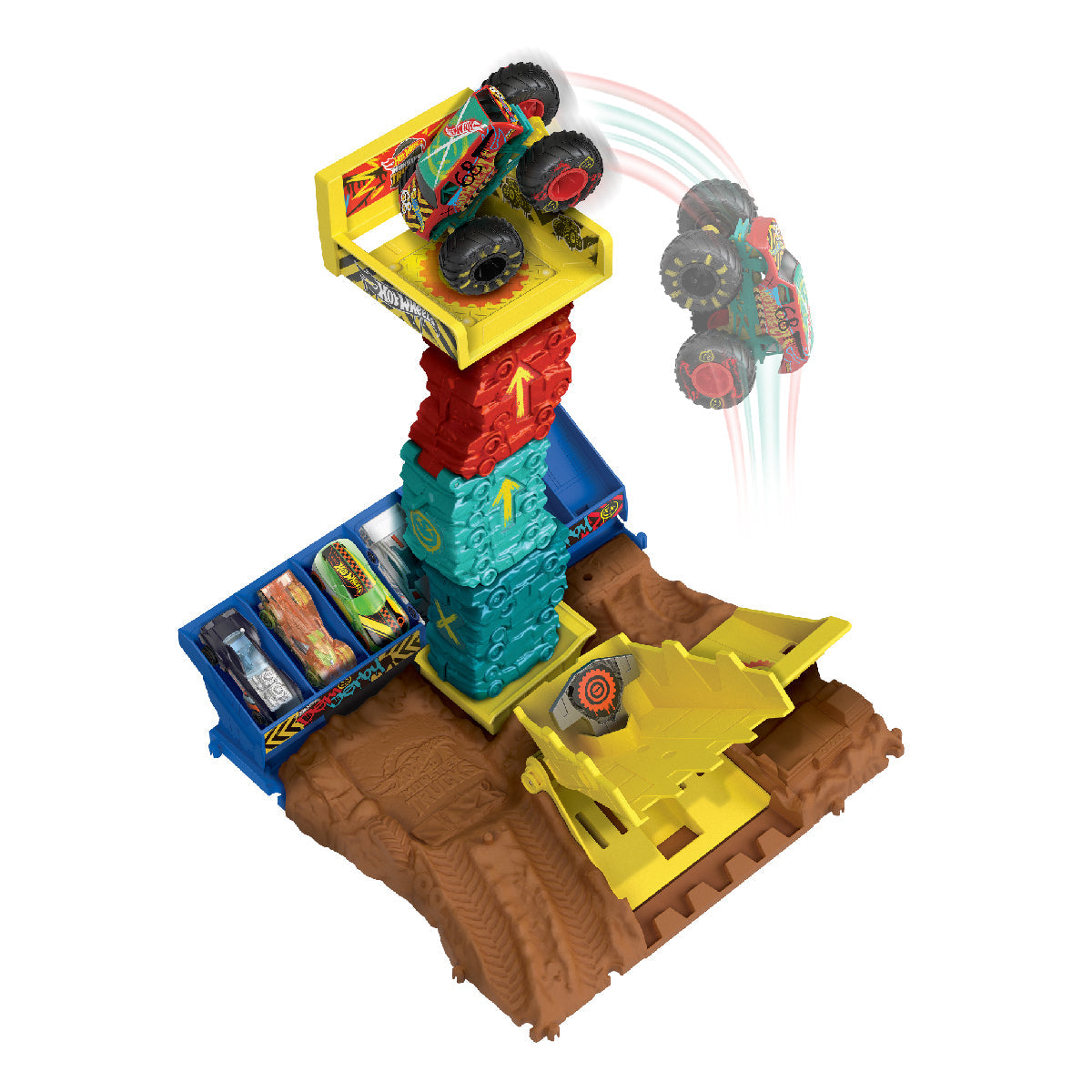 Bộ Đấu Trường Monster Trucks - Đánh Đổ Tòa Tháp Hot Wheels HNB92