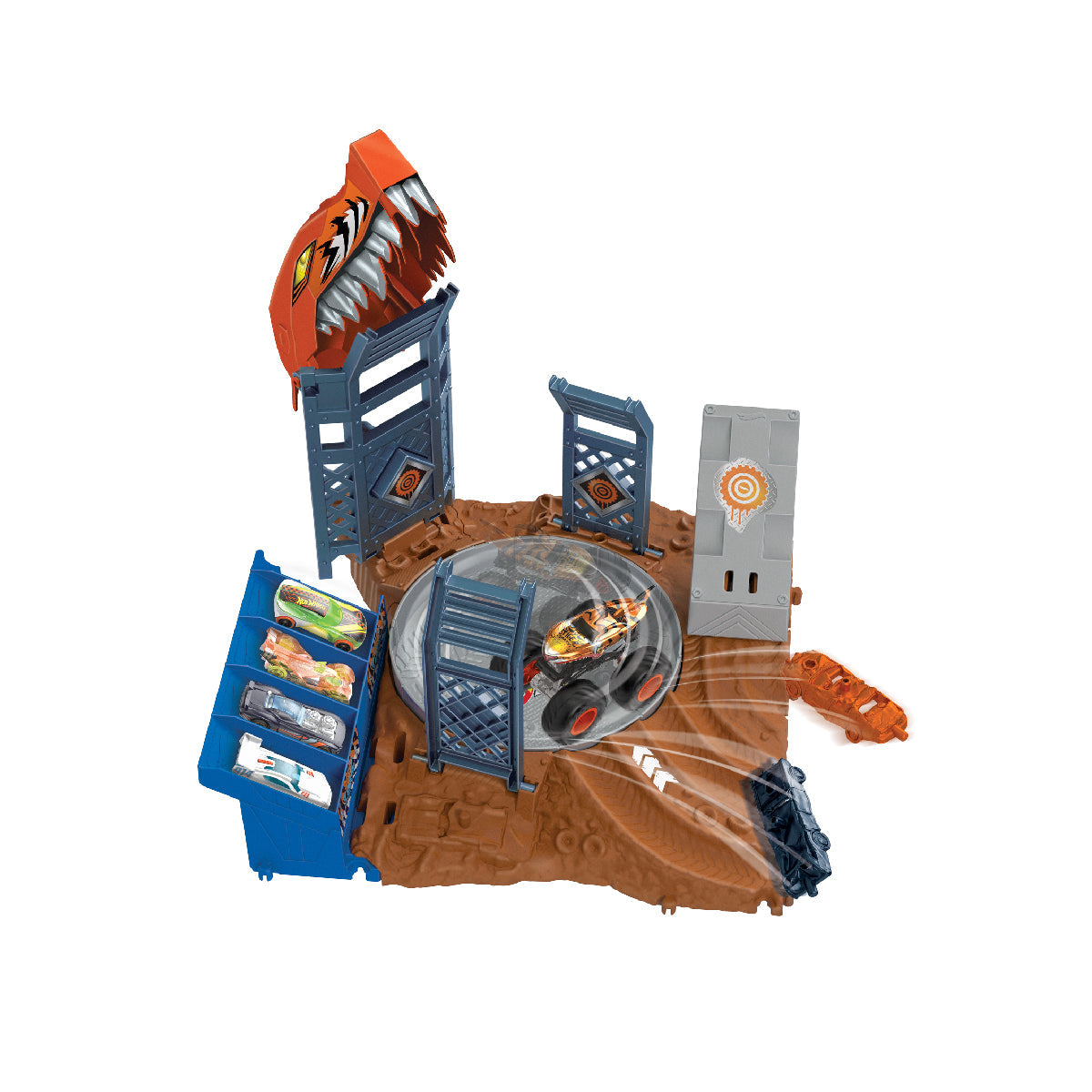 Bộ Đấu Trường Monster Trucks - Vòng Xoay Cá Mập Hot Wheels HNB92