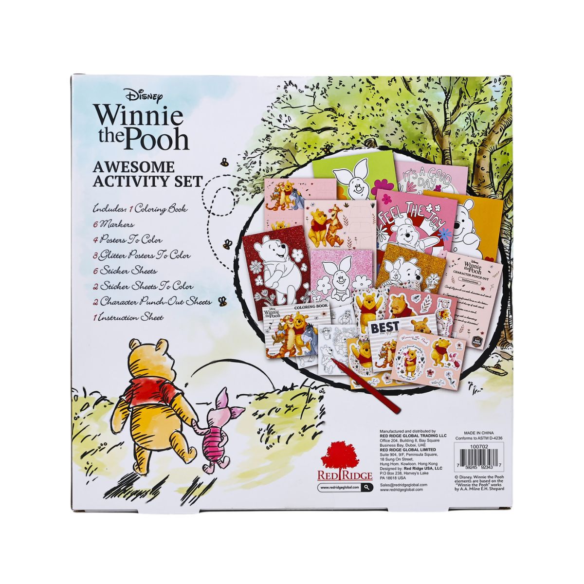 Bộ DIY Standee, Sticker Và Bút Màu Winnie The Pooh RED RIDGE 100702