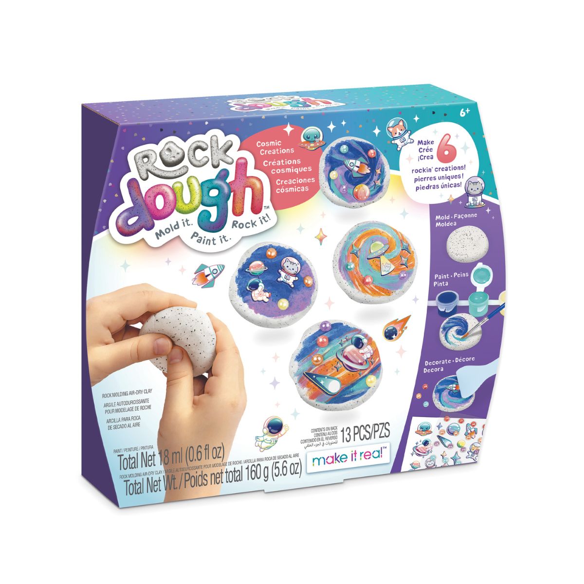Bộ DIY Trang Trí, Tô Màu Đá Đất Sét Tự Khô Cosmic Creations 3C4G 3C4G1744