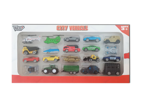 Bộ Đồ Chơi 20 Mô Hình Xe Và Trực Thăng VECTO VT911