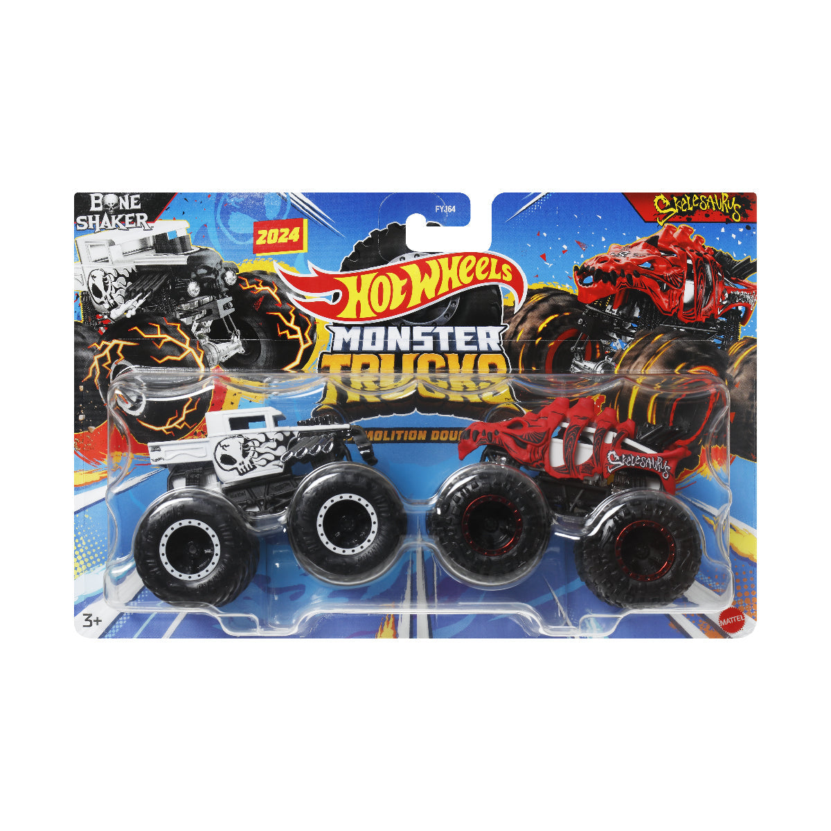 Bộ Đôi Siêu Xe Tải Bad To The Bone Hot Wheels MONSTER TRUCKS FYJ64