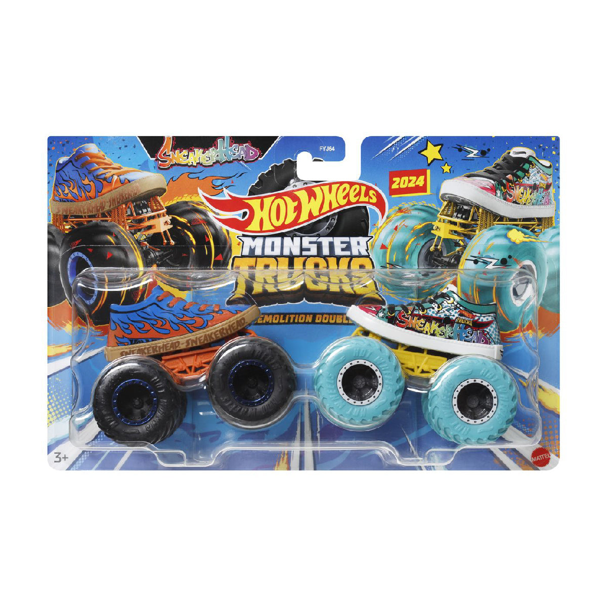 Bộ Đôi Siêu Xe Tải Skate Hot Wheels MONSTER TRUCKS FYJ64