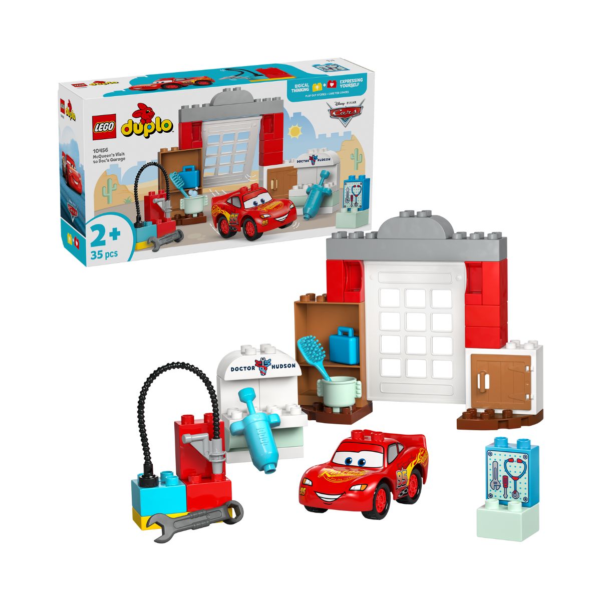 Đồ Chơi Bộ Lắp Ráp Chuyến Thăm Gara Của Bác Sĩ Doc Và Xe McQueen LEGO DUPLO 10456 (35 chi tiết)
