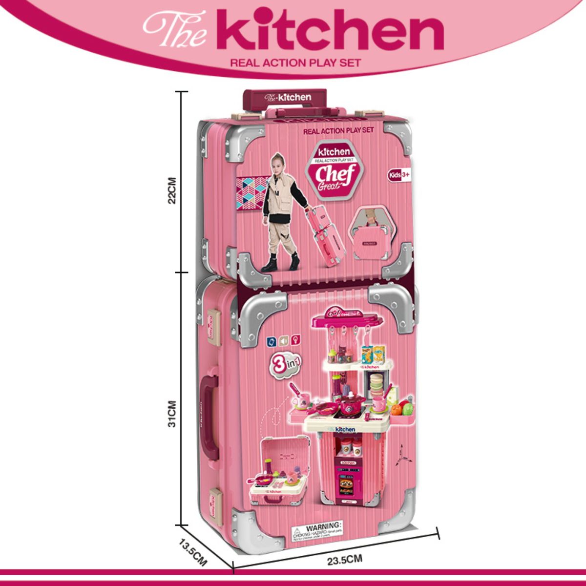 Đồ Chơi Bộ Nhà Bếp Khổng Lồ Combo 2 Vali Hồng SWEET HEART SH0346