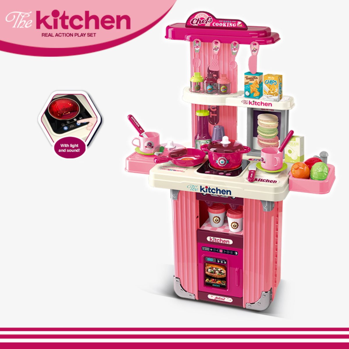Đồ Chơi Bộ Nhà Bếp Khổng Lồ Combo 2 Vali Hồng SWEET HEART SH0346