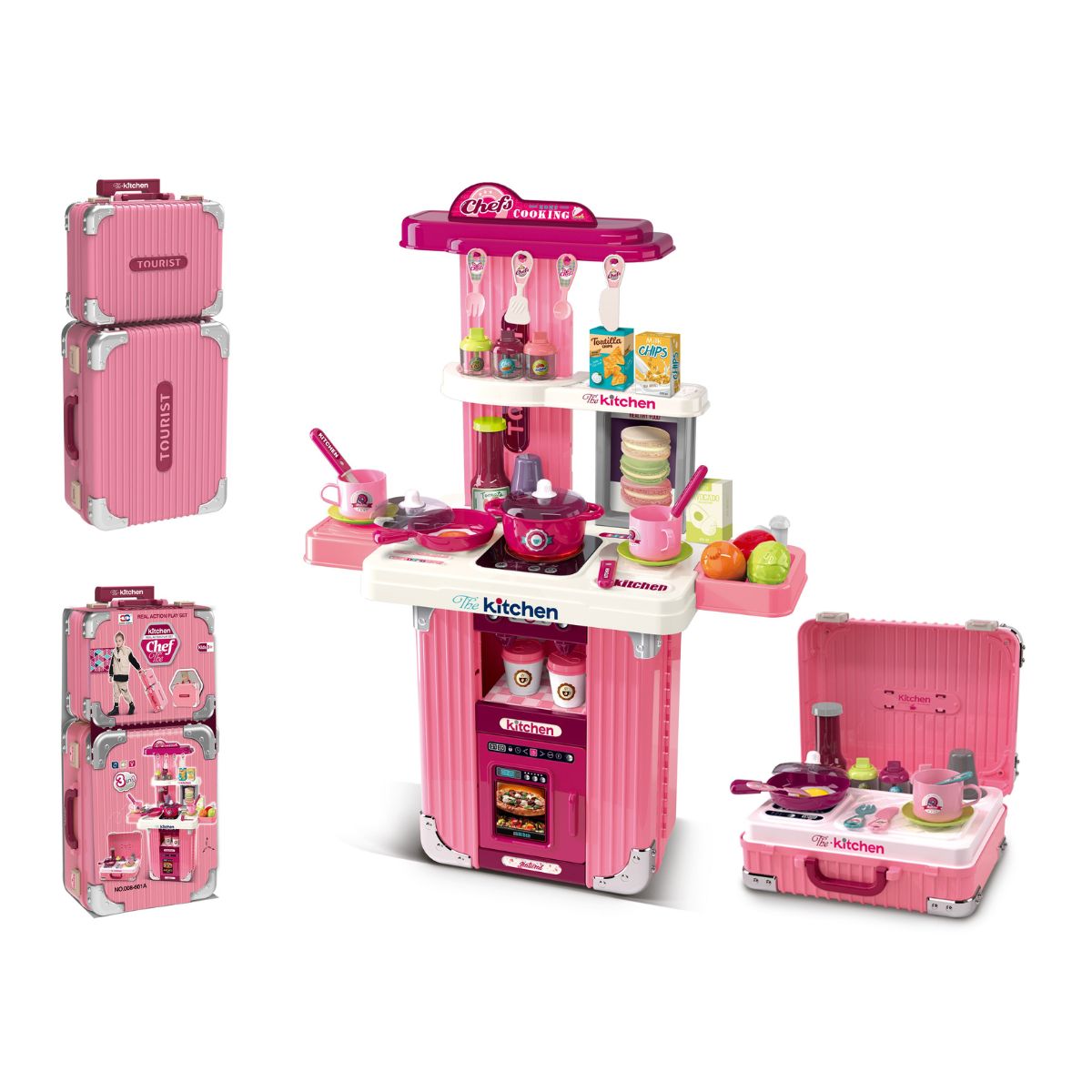 Đồ Chơi Bộ Nhà Bếp Khổng Lồ Combo 2 Vali Hồng SWEET HEART SH0346
