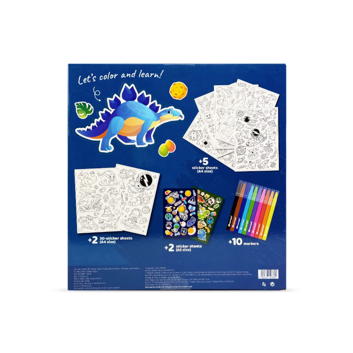 Bộ Sticker Nghệ Thuật Và Bút Marker - Dinosaur & Galaxy CLEVER HIPPO SS02