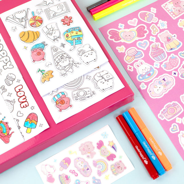bo-sticker-trang-tri-va-but-marker-sweetie-bestie-cleverhippo-ss03-03