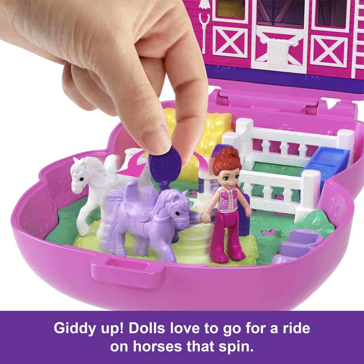 Đồ Chơi Bộ Sưu Tập Polly Pocket Và Sàn Đấu Ngựa Của Cao Bồi Pony POLLY POCKET JFG56