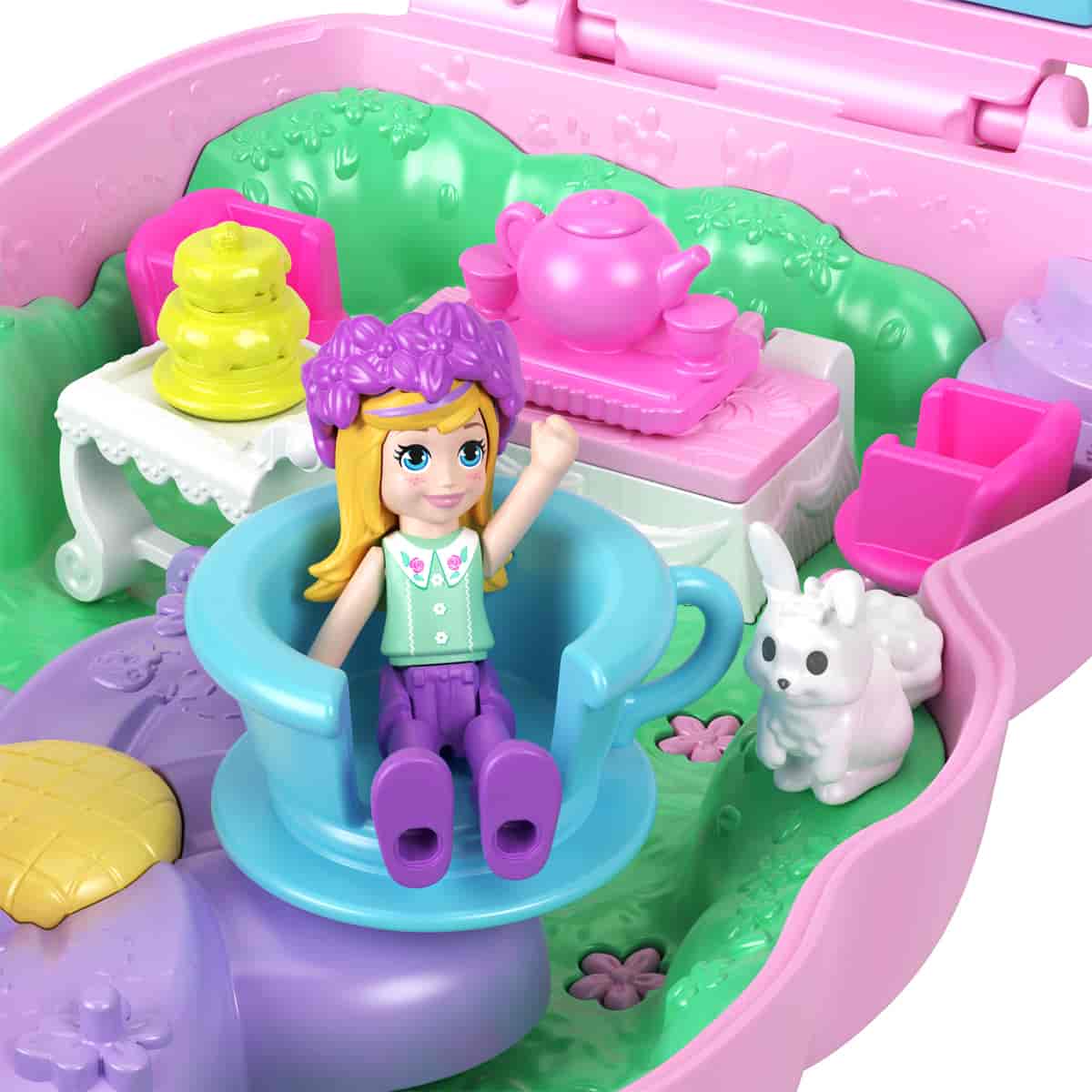 Đồ Chơi Bộ Sưu Tập Polly Pocket Và Tiệc Trà Của Bé Thỏ Hồng POLLY POCKET JFG56