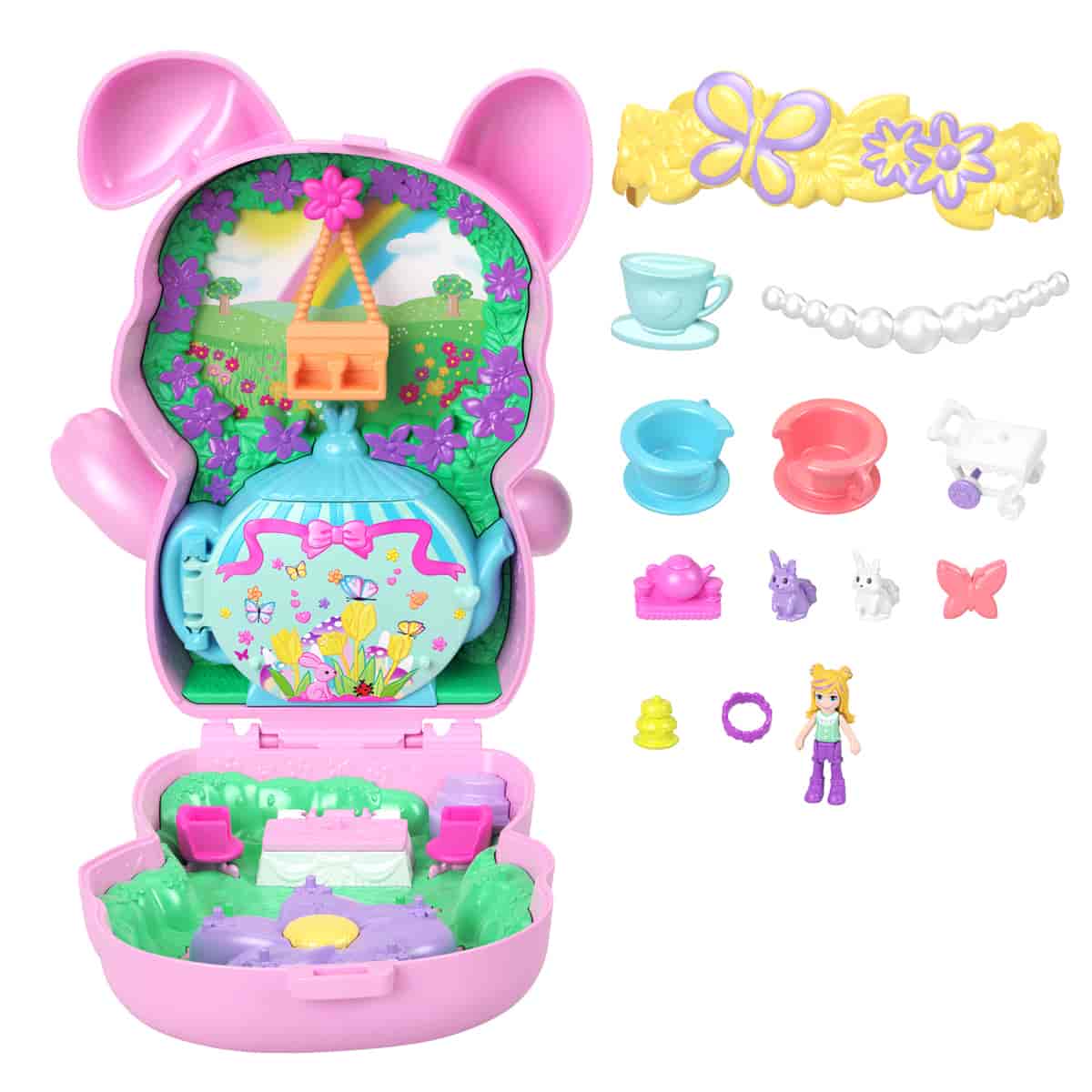 Đồ Chơi Bộ Sưu Tập Polly Pocket Và Tiệc Trà Của Bé Thỏ Hồng POLLY POCKET JFG56