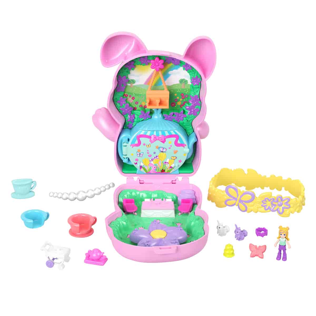 Đồ Chơi Bộ Sưu Tập Polly Pocket Và Tiệc Trà Của Bé Thỏ Hồng POLLY POCKET JFG56