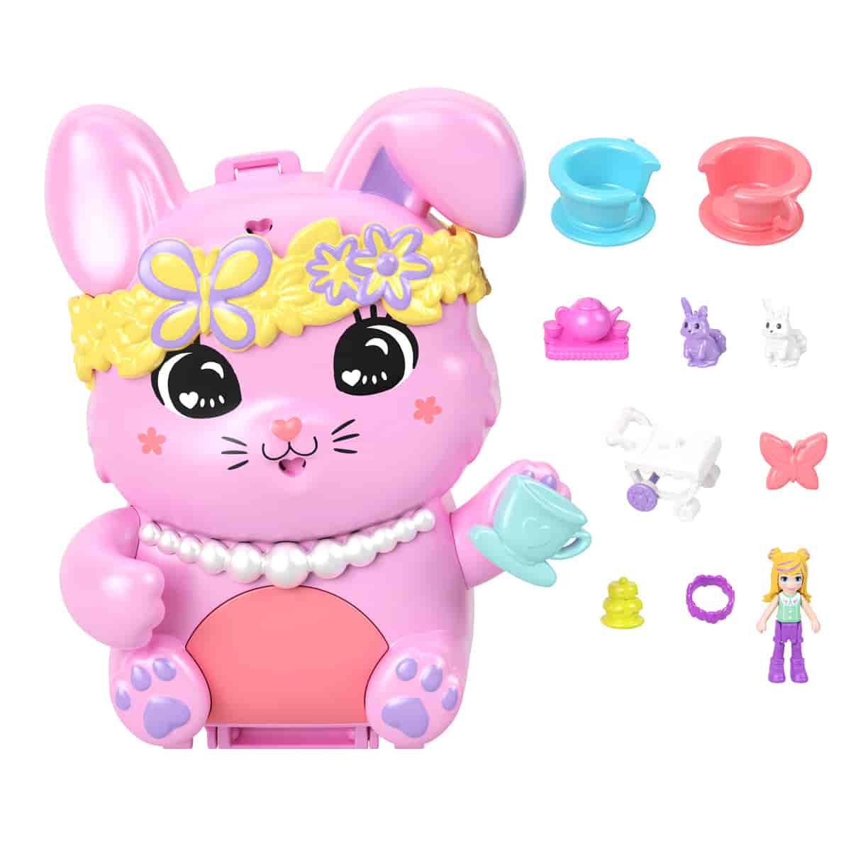 Đồ Chơi Bộ Sưu Tập Polly Pocket Và Tiệc Trà Của Bé Thỏ Hồng POLLY POCKET JFG56