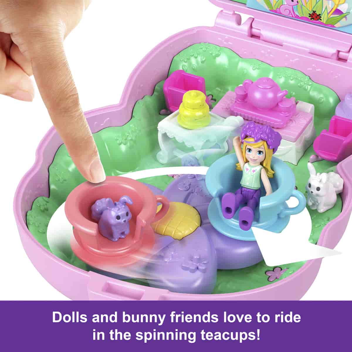Đồ Chơi Bộ Sưu Tập Polly Pocket Và Tiệc Trà Của Bé Thỏ Hồng POLLY POCKET JFG56