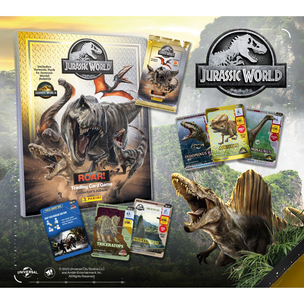 Bộ Thẻ Hình Khởi Đầu Jurassic World ROAR  PANINI 8051708025279