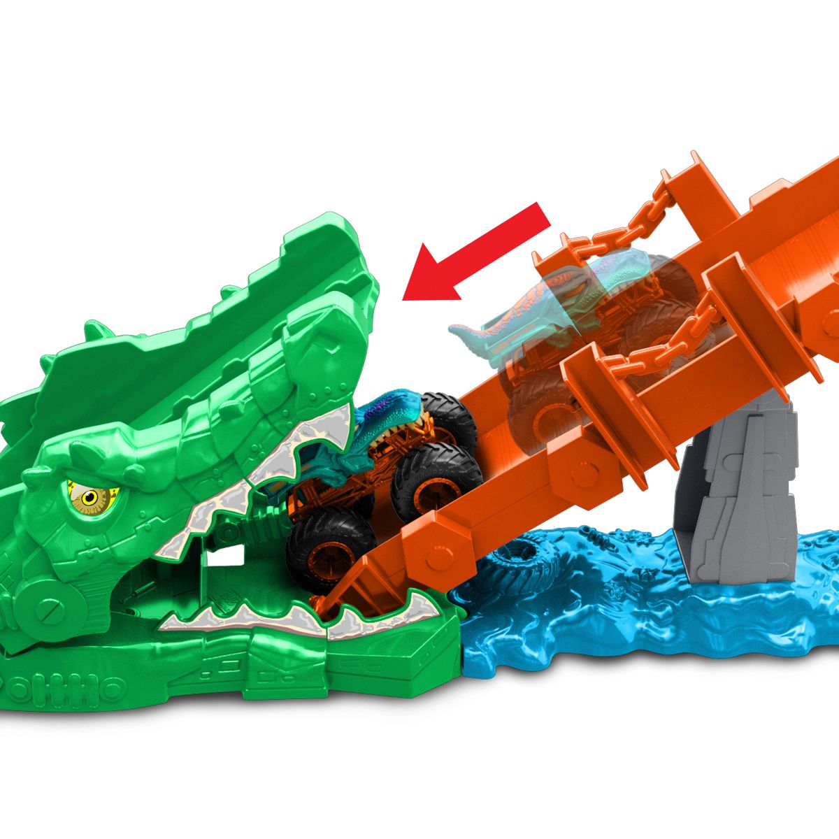 Đồ Chơi Bộ Thử Thách  - Vượt Chướng Ngại Cá Sấu MONSTER TRUCKS JJN45