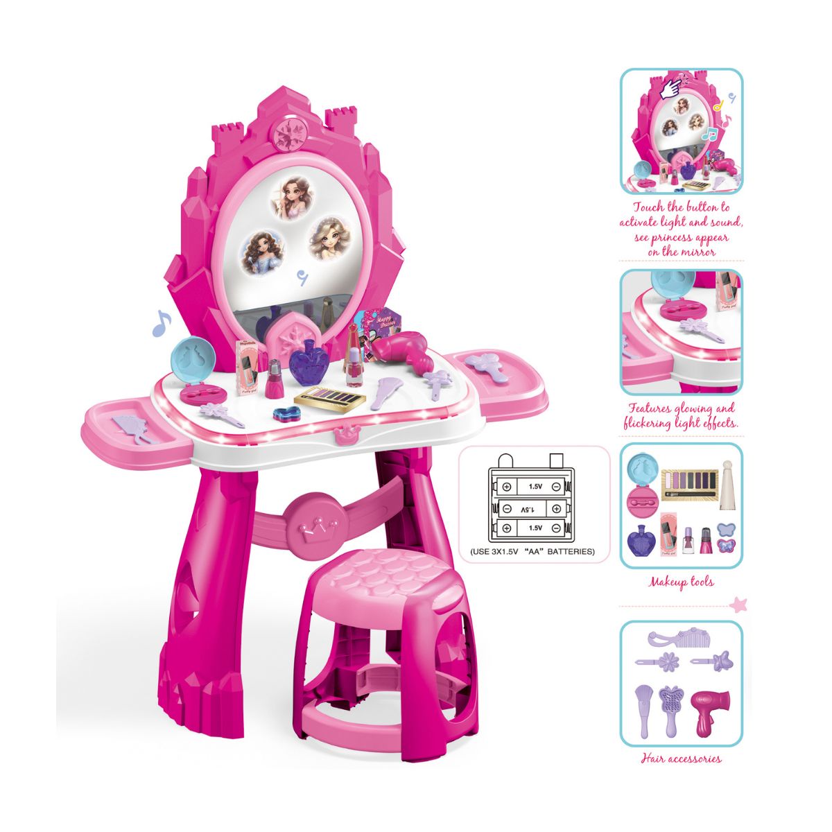 Bộ Trang Điểm Công Chúa Kèm Ghế Ngồi SWEET HEART SH35993