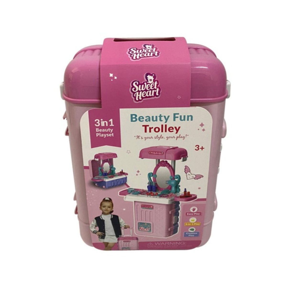 Bộ Trang Điểm Vali Hồng 3 Trong 1 SWEET HEART SH33795