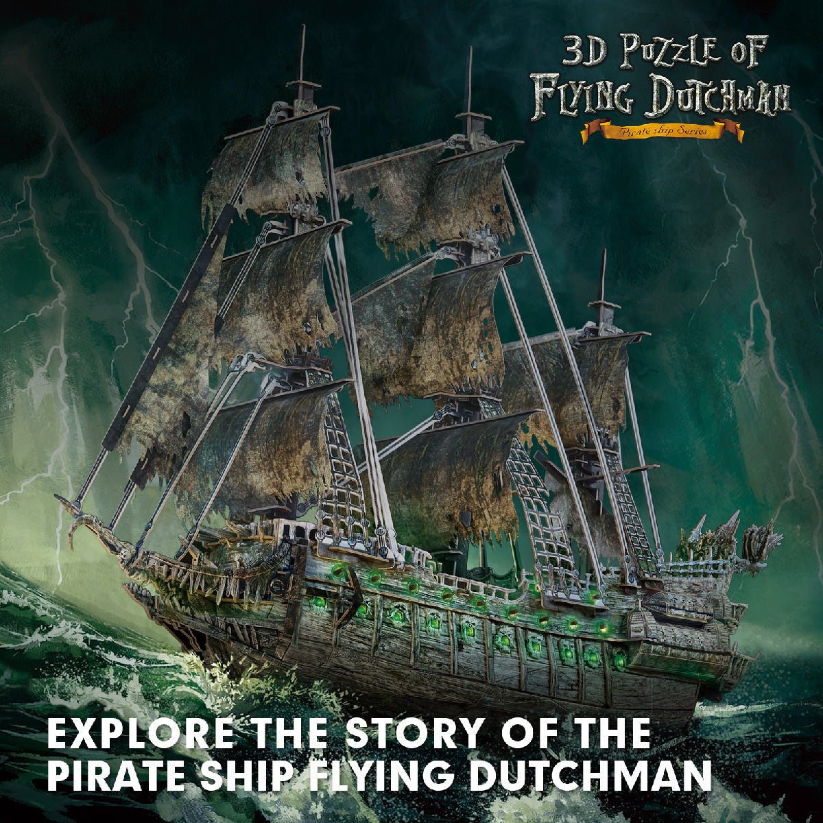 Đồ Chơi Trẻ Em Xếp Hình 3D Có Đèn LED: Tàu Flying Dutchman Puzzles L527H