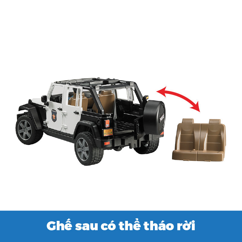 Đồ chơi mô hình tỷ lệ 1:16 xe cảnh sát Jeep và người BRUDER BRU02526