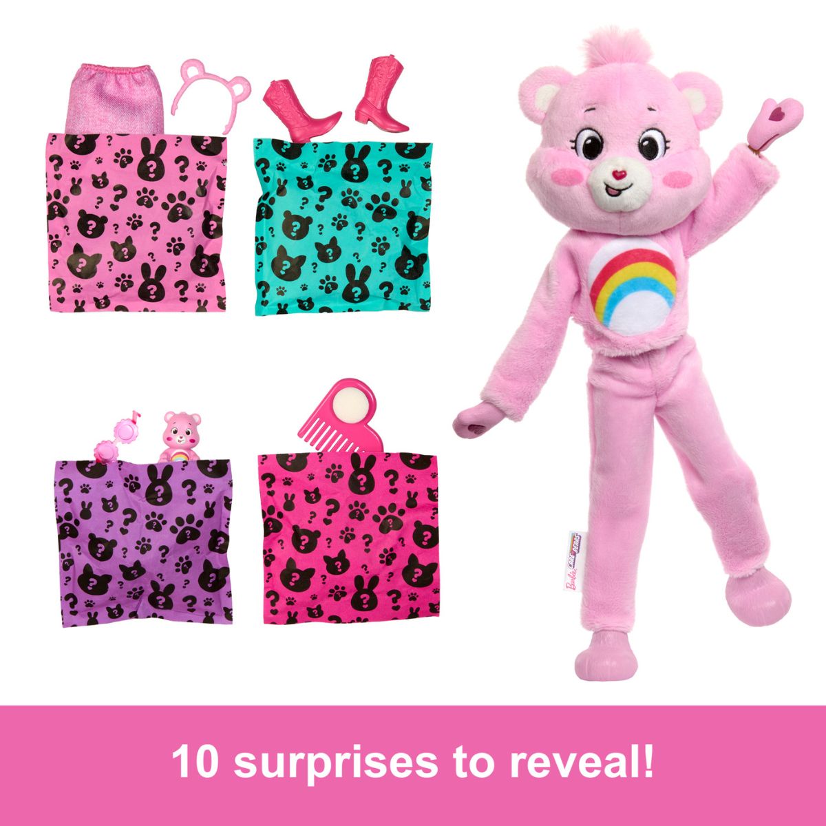 Búp Bê Barbie Cutie Reveal - Gấu Care Bear Hồng Vui Vẻ BARBIE JCN93