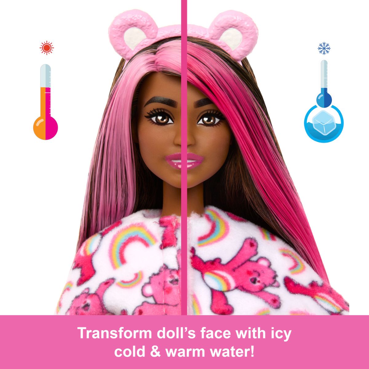 Búp Bê Barbie Cutie Reveal - Gấu Care Bear Hồng Vui Vẻ BARBIE JCN93