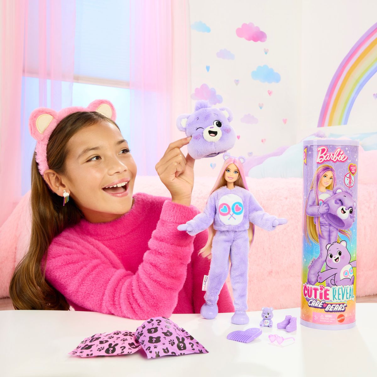 Búp Bê Barbie Cutie Reveal - Gấu Care Bear Tím Tốt Bụng BARBIE JCN93