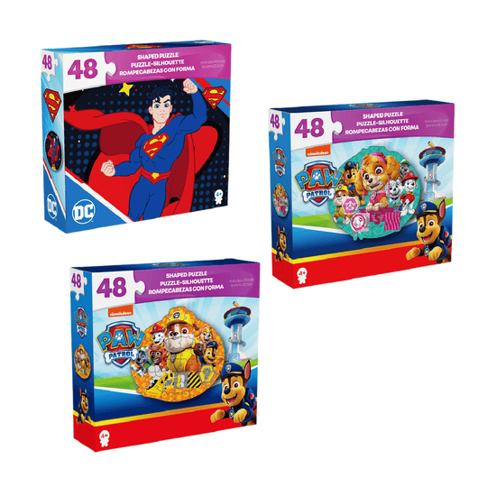 Combo 3 Bộ Xếp Hình Shape 48,48,48, Superman, Rubble 1, Skye SPIN GAMES CB-48-48-48-S6