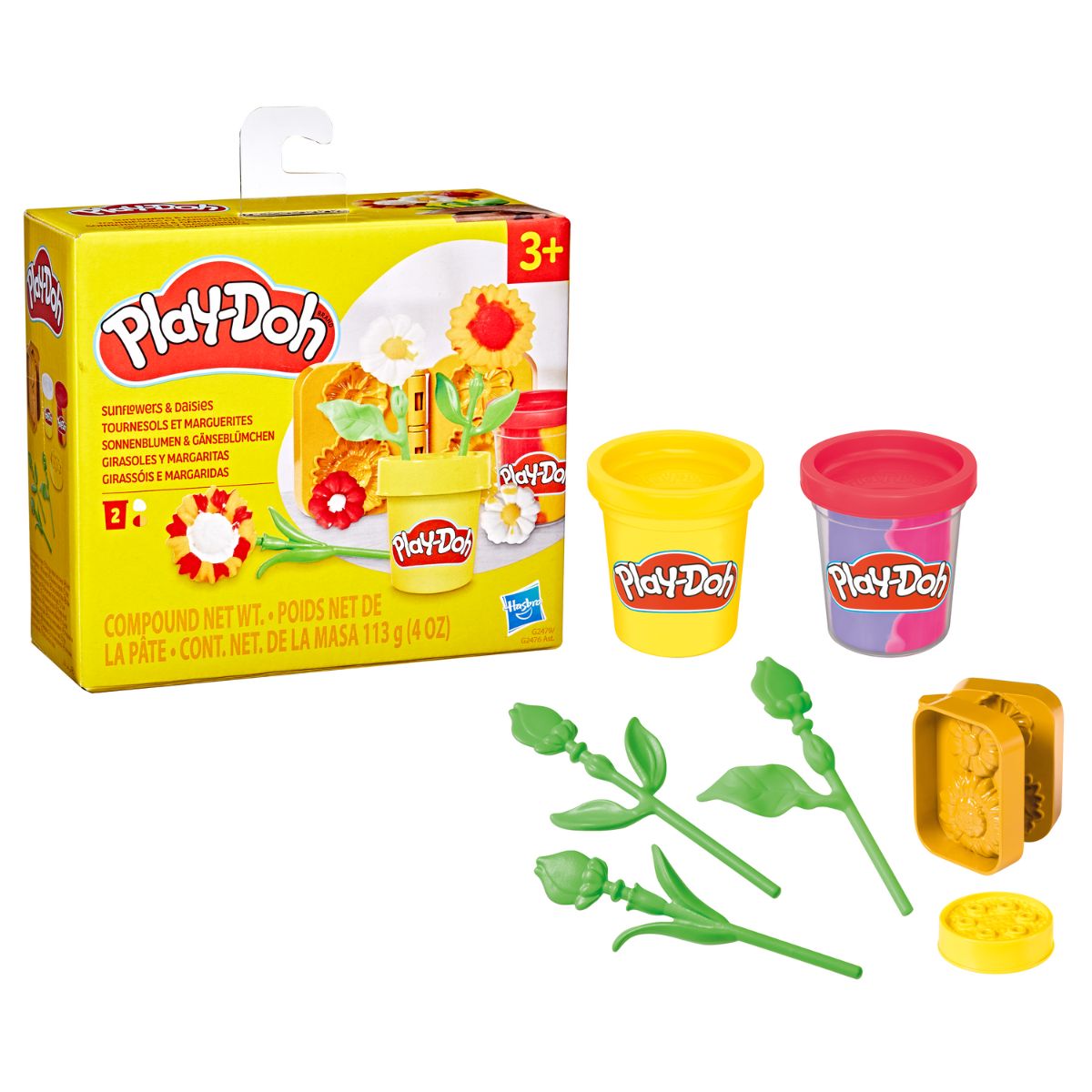 Đồ Chơi Combo Bộ Khuôn Làm Hoa Mặt Trời Và Bột Nặn 4 Màu Mini PLAYDOH CBG2479/G2476-23241
