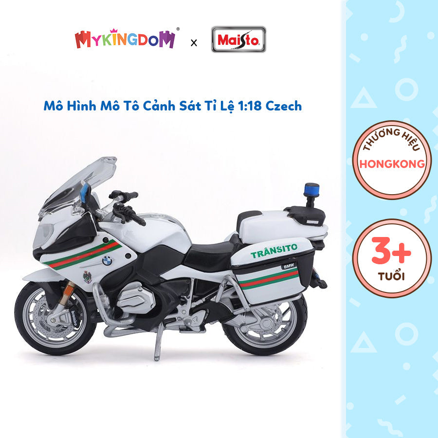 Mô hình mô tô cảnh sát tỉ lệ 1:18 Czech MAISTO MT32306
