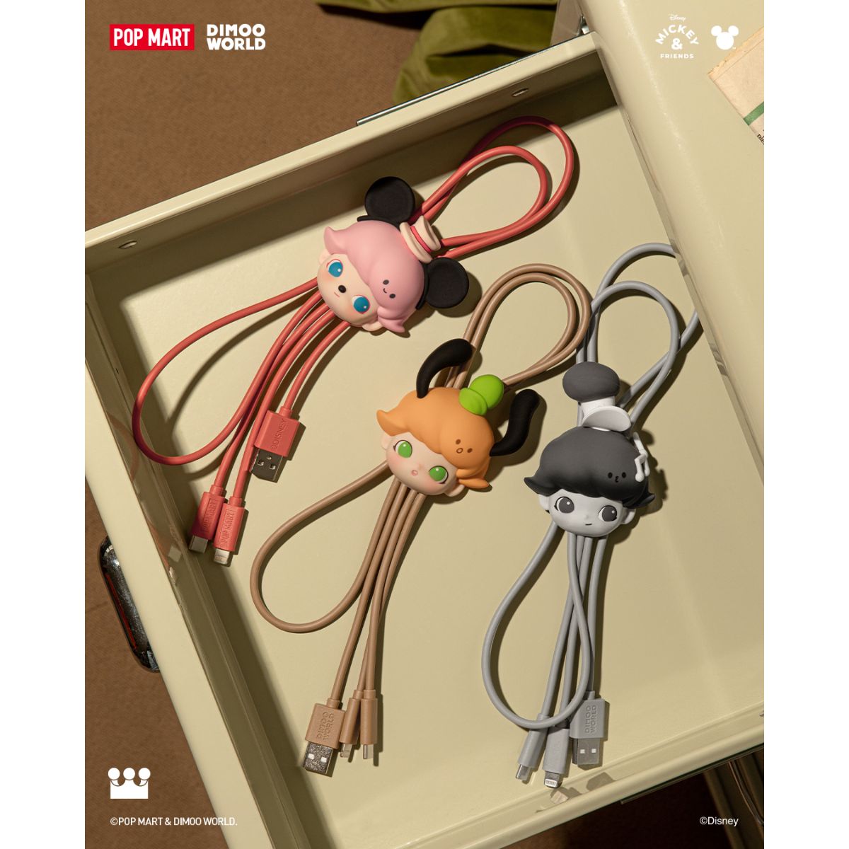 Dây Sạc Dimoo World × Disney Series-2 In 1 Cable Blind Box POP MART 6931571052829